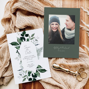 Reserve A Data Rustic Greenery Wedding Salvar Data