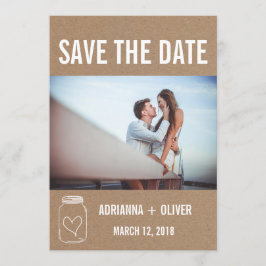 Reserve A Data Rustic Heart Mason Jar Salve A Foto Do Casal De Da
