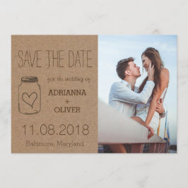 Reserve A Data Rustic Heart MasonJar Salve A Foto Do Casal De Dat