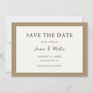 Reserve A Data Rustic Ivory Kraft Paper Casamento Salva A Data