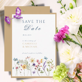 Reserve A Data Rustic Kraft Aquarela Floral Salve a Data