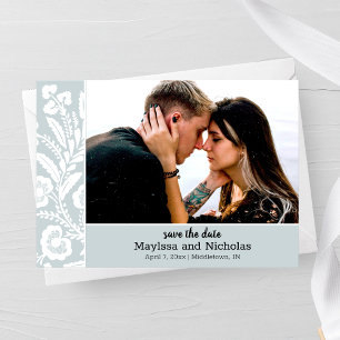 Reserve A Data Rustic Lace Photo Save the Date Card