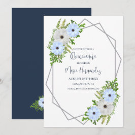 Reserve A Data Rustic Light Blue and White Floral Quinceañera
