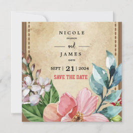 Reserve A Data Rustic Look Watercolor Floral
