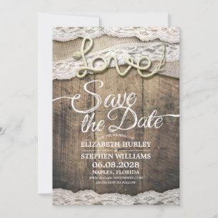 Reserve A Data Rustic Love Rope Burlap Casamento Salva A Data