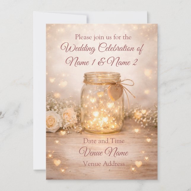 Reserve A Data Rustic Mason Jar Save the Date - also digital DL (Frente)