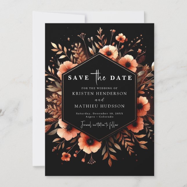 Reserve A Data Rustic Modern Terracotta Wedding (Frente)