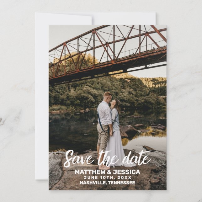 Reserve A Data Rustic Personalised Lake Wedding Salvar Data (Frente)