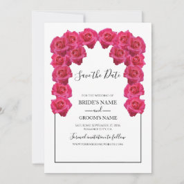 Reserve A Data Rustic Pink Roses Casamento Salva A Data