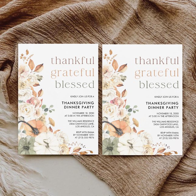 Reserve A Data Rustic Pumpkin Thanksgiving Dinner Invitation (Criador carregado)