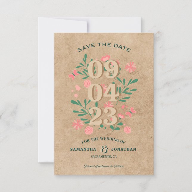 Reserve A Data Rustic Salve a data com casamento exclusivo de fot (Frente)