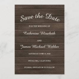 Reserve A Data Rustic Salve a Data Convite, Fundo da Madeira