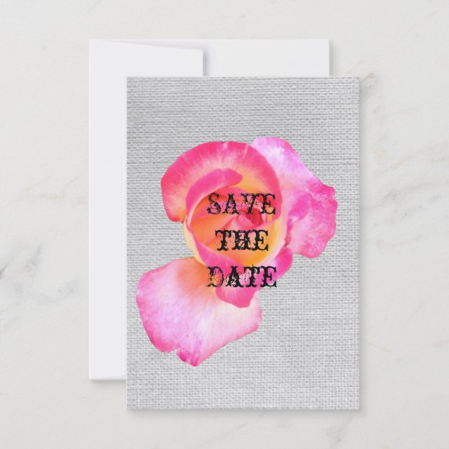 Reserve A Data Rustic Save the Date Card, rosa rosa rosa (Frente)