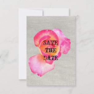 Reserve A Data Rustic Save the Date Card, rosa rosa rosa