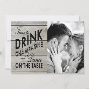 Reserve A Data Rustic Save the Date Time to Beink Champagne