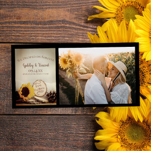 Reserve A Data Rustic Sunflower Woodland Casamento Salva a Data