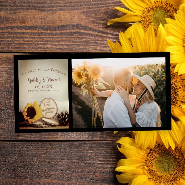 Reserve A Data Rustic Sunflower Woodland Casamento Salva a Data (Criador carregado)