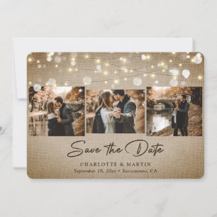 Reserve A Data Rustic Vintage Burlap Foto Casamento Salve A Data