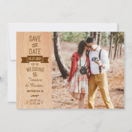 Reserve A Data Rustic Vintage Wood Typografia Foto Salvar Data