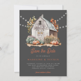 Reserve A Data Rustic Watercolor Floral Barn Foto Salva a Data