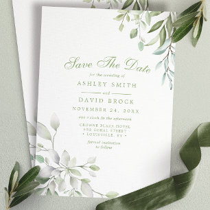 Reserve A Data Rustic Watercolor Greenery Floral Salvar A Data