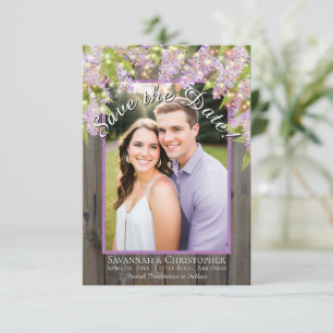 Reserve A Data Rustic Watercolor Lilacs sobre Casamento de Fotos 