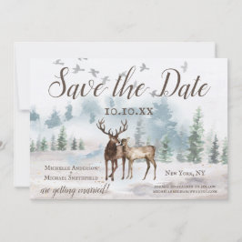 Reserve A Data Rustic Watercolor Woodland Mountain Salvar a Data