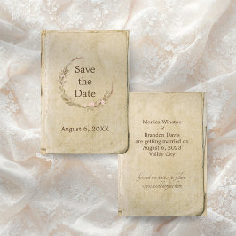 Reserve A Data Rustic Wedding Old Paper Save The Date Card