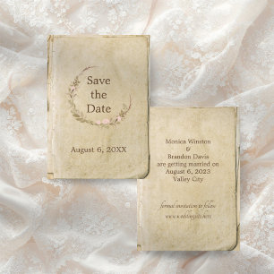 Reserve A Data Rustic Wedding Old Paper Save The Date Card