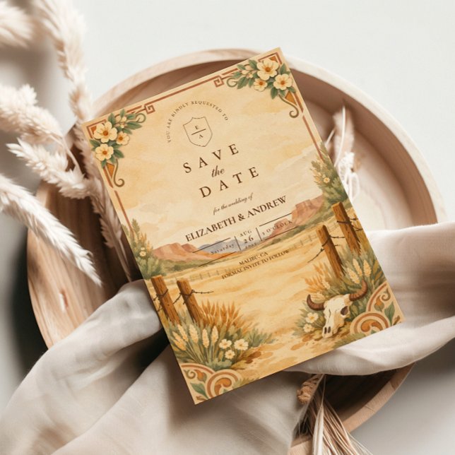 Reserve A Data Rustic Western Desert Wedding (Criador carregado)