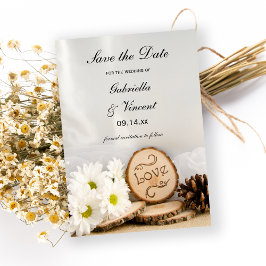 Reserve A Data Rustic White Daisies Woods Casamento Salve a Data