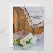 Rustic White Tulips Country Weding Date