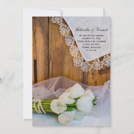 Reserve A Data Rustic White Tulips Country Weding Date