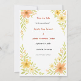 Reserve A Data Rustic Wildflower Save the Date Card