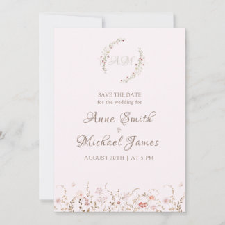 Reserve A Data Rustic Wildflowers with Photo Boho Country Floral