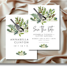 Reserve A Data Rustic Winter Nature & Pine Weding