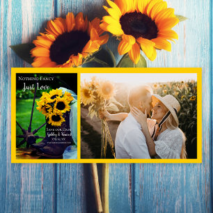 Reserve A Data Rústicos Sunflower e Boots Casamento Salvem Data