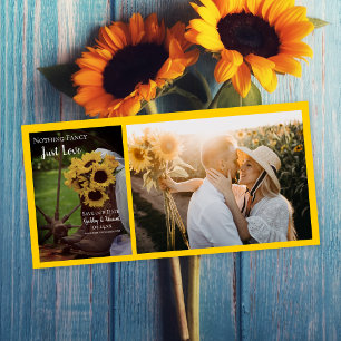 Reserve A Data Rústicos Sunflower e Boots Casamento Salvem Data