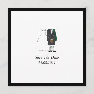 Reserve A Data Sábado escocês Kilt Bride & Groom Salve a Data