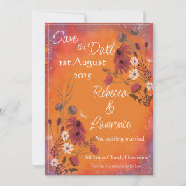 Reserve A Data Saffron Sky Wildflower - Casamento salvar a data