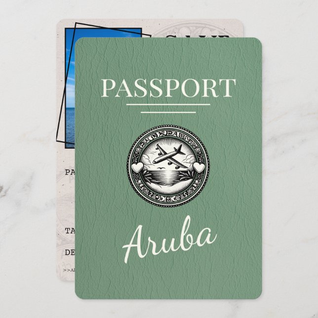 Reserve A Data Sage Green Aruba Passport Salvar Data (Frente/Verso)