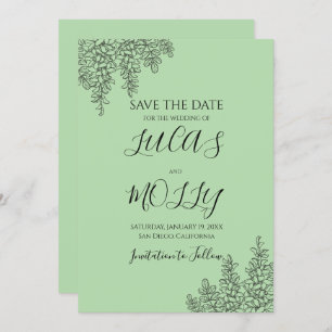Reserve A Data Sage Green Fern Leaf Wedding