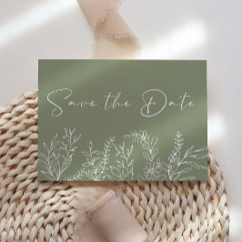 Reserve A Data Sage Green Flowers Boho Salvar a Data