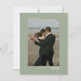 Reserve A Data Sage Green - Foto Vertical Minimalista Casamento