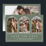 Reserve A Data Sage Green Minimal Arch Photo QR Code Wedding<br><div class="desc">Set the tone for your modern wedding with this sleek and minimalist Arch Save the Date. Featuring a clean aesthetic and a contemporary arch-shaped photo frames. Custom QR code provides your guests with a seamless way to access your wedding website, hotel blocks, and schedule.</div>