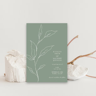 Reserve A Data Sage Green Minimalist Olive Leaf Branch Greenery