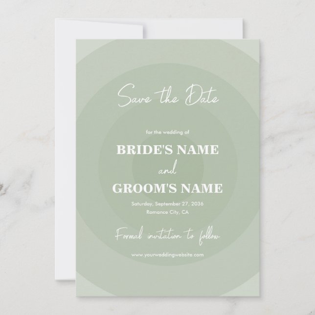 Reserve A Data Sage Green Modern Monogramas Wedding (Frente)