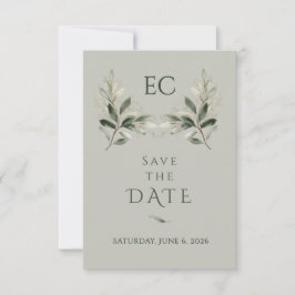 Reserve A Data Sage Green Olive Branch Monogram Wedding