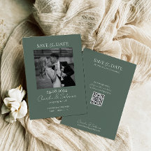 Sage Green Photo Salve a placa de data com código 