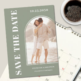 Reserve A Data Sage Green Photo Save The Date (Imagem Verde Salva